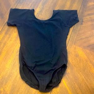 Eurotard child X-Large short sleeve leotard black
